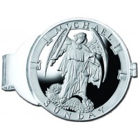 Michael/Sunday Silver Medallion Money Clip