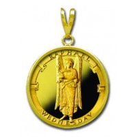 Raphael/Wednesday 1/4 oz Gold Medallion Pendant