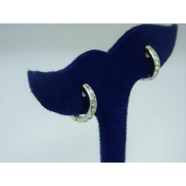 E1069 ~ 18k 1.28 cttw Diamond Hoop Earrings