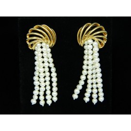 E558 ~ 14k Vintage Pearl Earrings