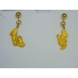 ENUG292 ~ Gold Nugget Earrings