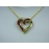 P240 ~ 14k Ruby & Diamond Heart Pendant