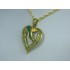 P298 ~ 14k Emerald & Diamond Heart Pendant