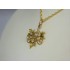 P349 ~ 10k Vintage Gold Leaf & Seed Pearl Pendant