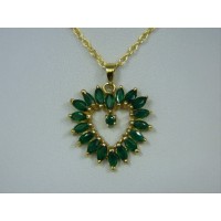 P418 ~ 14k Emerald Heart Pendant