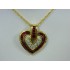 P749 ~ 14k Ruby & Diamond Heart Pendant