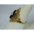 R296 ~ 14k Black Onyx & Diamond Filigree Ring