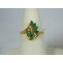 R327 ~ 14k Emerald & Diamond Ring