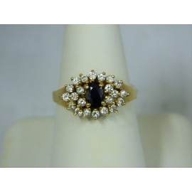 R442 ~ 14k Sapphire & Diamond Ring