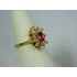 R449 ~ 14k Pink Sapphire & Diamond Ring