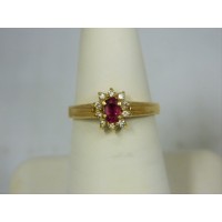 R536 ~ 14k Ruby & Diamond Ring