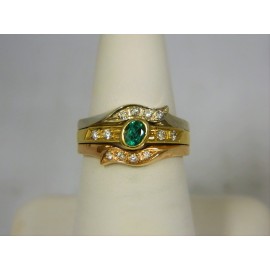 R629 ~ 18k Emerald & Diamond Ring