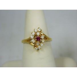 R699 ~ 14k Ruby & Diamond Ring