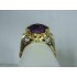 R715 ~ 14k Ornate Amethyst & Diamond Ring