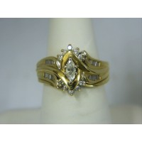 R889 ~ 14k Marquise Diamond Ring Set