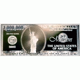 4 oz Pure Silver Million Dollar Certificate